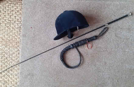Photo of free Riding hat, crop and whip. (Slack Lane DE22) #1