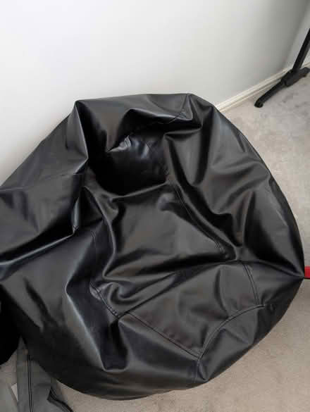 Photo of free Black faux leather bean bag (Thatcham) #1