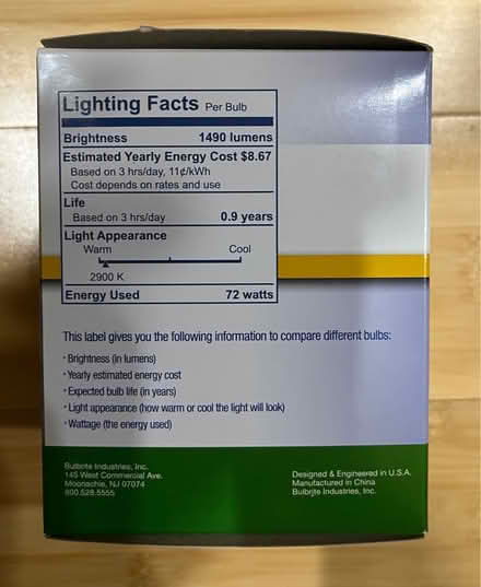 Photo of free 5 light bulbs (Fair Lawn, NJ) #4
