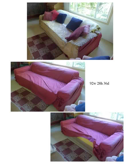 Photo of free Comfy sofa, large couch w/ pillows (95476) #1