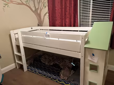 Photo of free Twin wooden loft bed with ladder (Pton near fairgrounds) #2