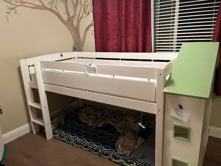 Photo of free Twin wooden loft bed with ladder (Pton near fairgrounds) #2