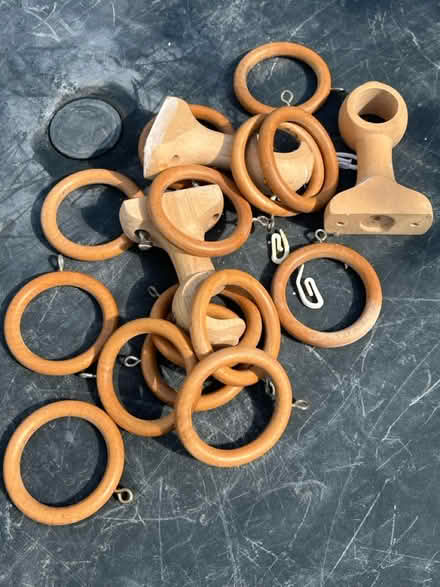 Photo of free Wooden Curtain Pole Rings (Whitton TW3) #1