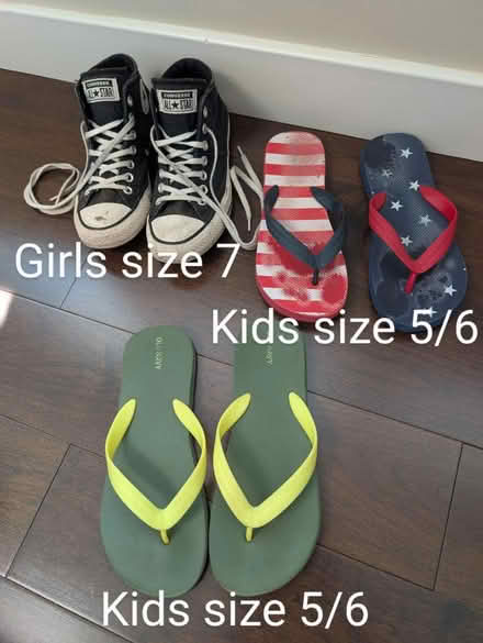 Photo of free Kids Converse sneakers/flip flops (Off route 62) #1