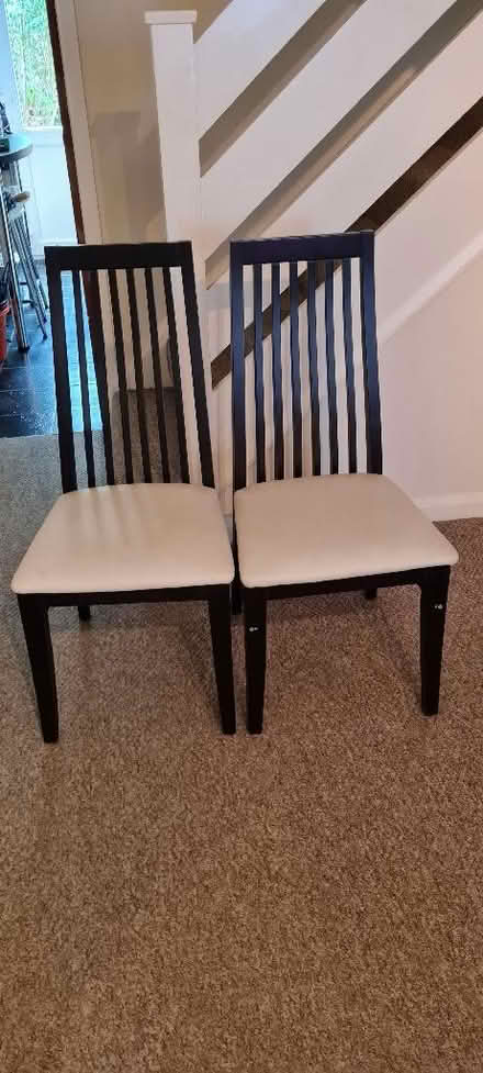 Photo of free 2 solid dinining chairs with cream seating (The Camp AL4) #1