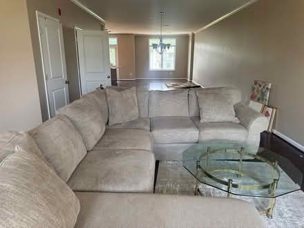 Photo of free Glass table with brass base (Leesburg) #2