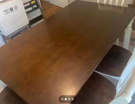 Photo of free Brown and white table with bench (Uxbridge) #3
