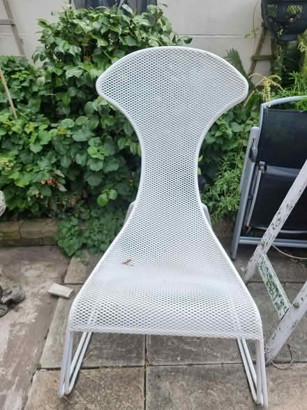 Photo of free White metal garden chairs (Nantwich Cheshire) #1