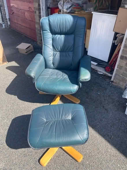 Photo of free Navy armchair and footstool (Worthing BN11) #1