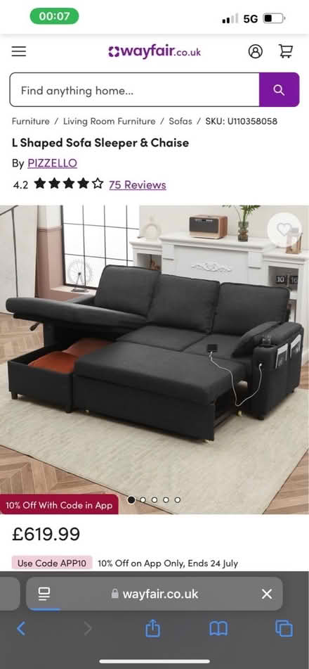 Photo of Sofa bed (W7 1AY) #1