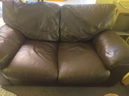 Photo of free Two seater all leather brown sofa (IP2) #3