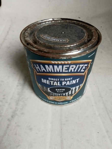 Photo of free 'Hammerite' paint, part-tin - satin black (Bucknell SY7) #1