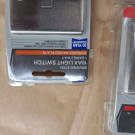 Photo of free Socket and switch fronts brushed steel (unopened) (Liss Forest GU33) #2