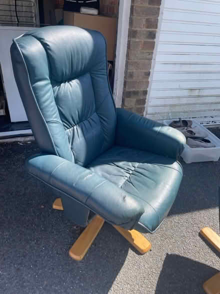 Photo of free Navy armchair and footstool (Worthing BN11) #2