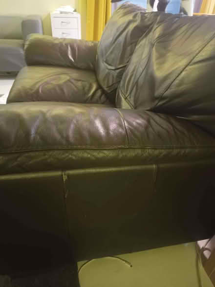 Photo of free Two seater all leather brown sofa (IP2) #1