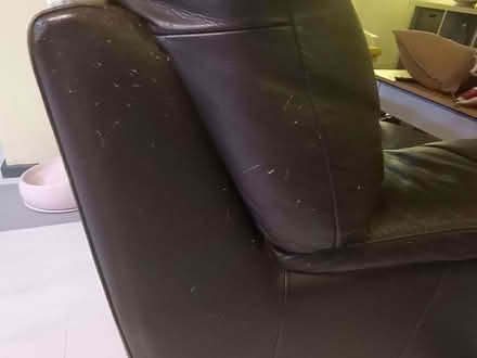 Photo of free Two seater all leather brown sofa (IP2) #4