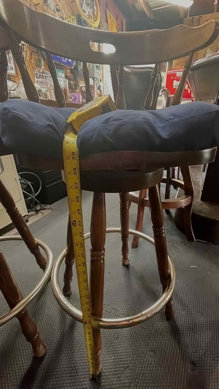 Photo of free 4 wood bar height stools (Macalester Groveland) #2
