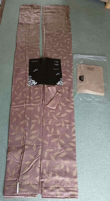 Photo of free Pair of 90" x 90" Lined Curtains with Tie-backs (New Mill HP23) #2