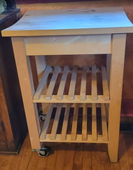 Photo of free Butcher block rolling cart (North side of Elmhurst) #1