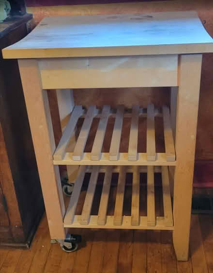 Photo of free Butcher block rolling cart (North side of Elmhurst) #1