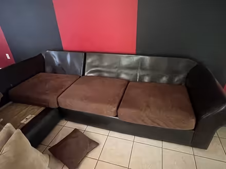 Photo of free Brown sectional couch (Pine lake, GA area) #2