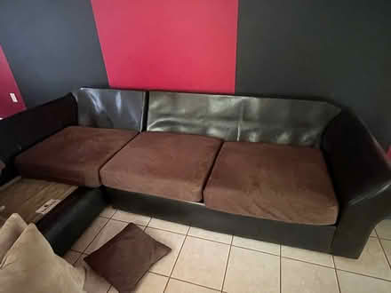 Photo of free Brown sectional couch (Pine lake, GA area) #2