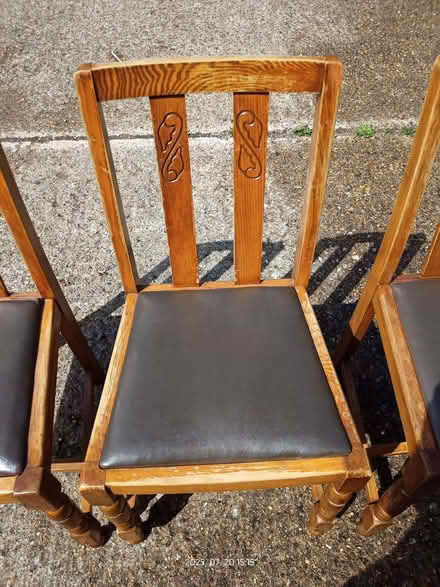 Photo of free Set of 4 solid wood dining chairs (Fords Farm RG31) #3