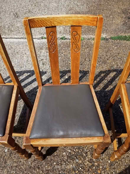 Photo of free Set of 4 solid wood dining chairs (Fords Farm RG31) #2