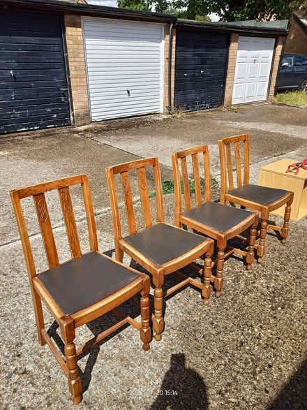 Photo of free Set of 4 solid wood dining chairs (Fords Farm RG31) #1