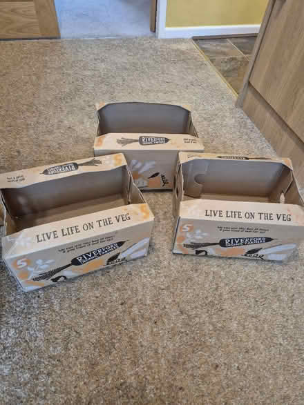 Photo of free 3x Riverford sturdy cardboard boxes (Oughtibridge S35) #1