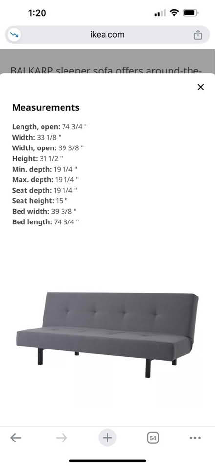 Photo of free IKEA Black Futon (Concord) #4