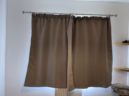 Photo of free Grey curtains and silver pole (Newbridge BA1) #1