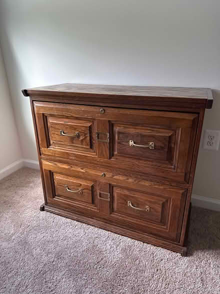 Photo of free Oak 2 drawer file cabinet (Brookfield, Falling Waters WV) #1