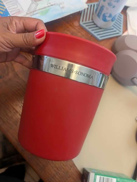 Photo of free Red Utensil Crock (West Berkeley) #1