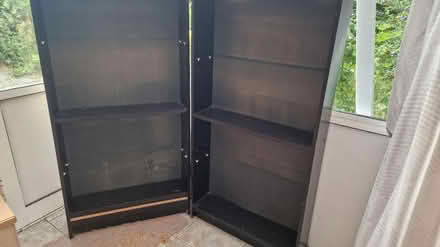 Photo of free Two black bookcases (Bluntisham PE28) #1
