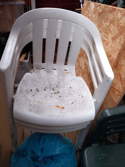 Photo of free 3 white garden chairs (Wokingham, RG41) #1