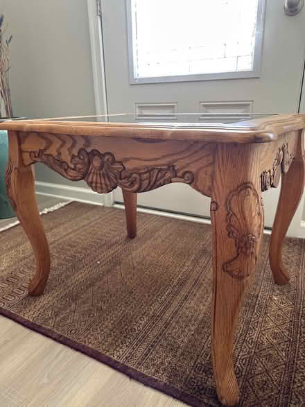 Photo of free Oak and glass end table (Brookfield, Falling Waters WV) #2
