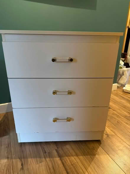 Photo of free Three drawer white storage unit (West Granton EH5) #1