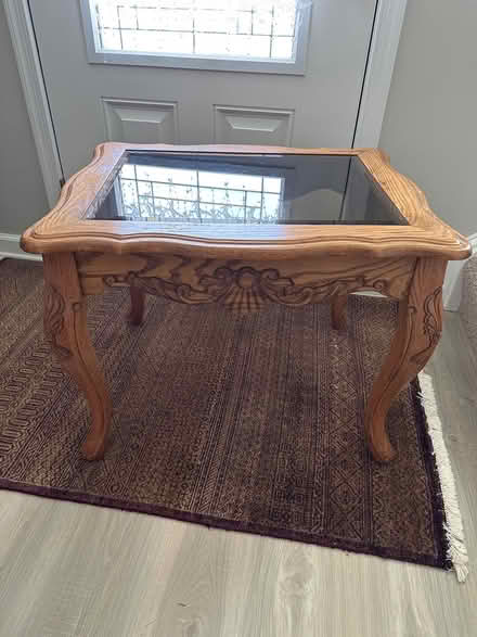Photo of free Oak and glass end table (Brookfield, Falling Waters WV) #1
