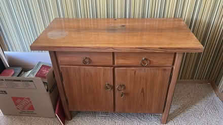 Photo of free Small solid wood cupboard (Near Steels & Leslie) #1