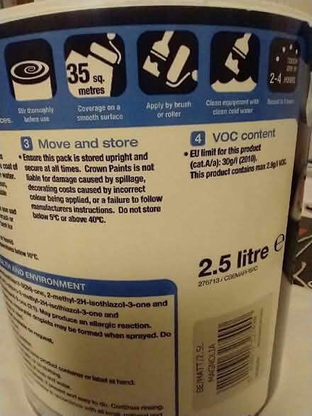 Photo of free Matt emulsion paint, Magnolia (Endmoor LA8) #2