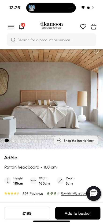 Photo of free Adele Rattan Tikkamoon headboard (East Dulwich SE22) #2