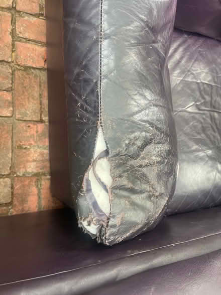 Photo of free Leather sofa and love seat:need TLC (Montclair-off Hwy 13) #3