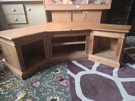 Photo of free Large TV table / low corner unit (Elm PE14 0) #1