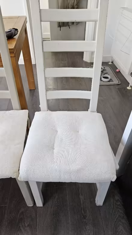 Photo of free 4 wooden chairs and cushions (Barden Park, Tonbridge) #3