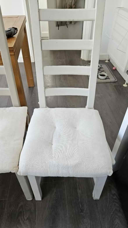 Photo of free 4 wooden chairs and cushions (Barden Park, Tonbridge) #3