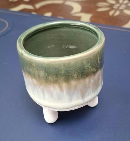Photo of free Little green 3 legged plant pot (Boughton Monchelsea ME17) #1