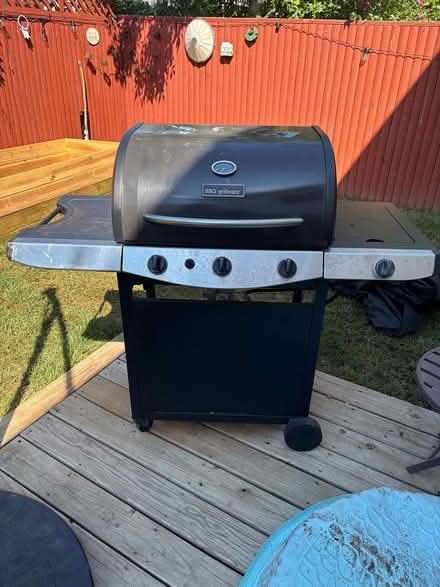 Photo of free Gas grill, propane canister, cover (Arden Heights, Staten Island) #1