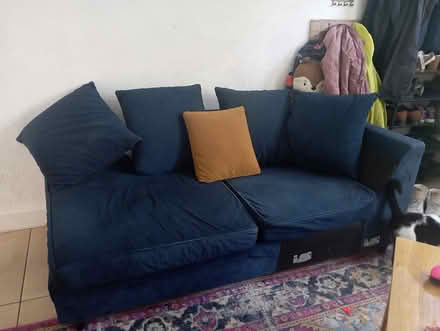 Photo of free Velvet Navy Corner Sofa (ME10) #1