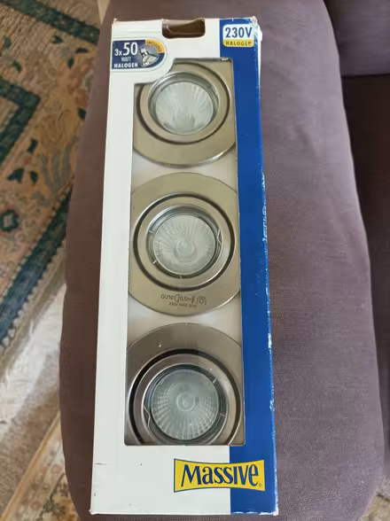 Photo of free New Boxed 3 Halogen Downlighters (West Peckham ME18) #1